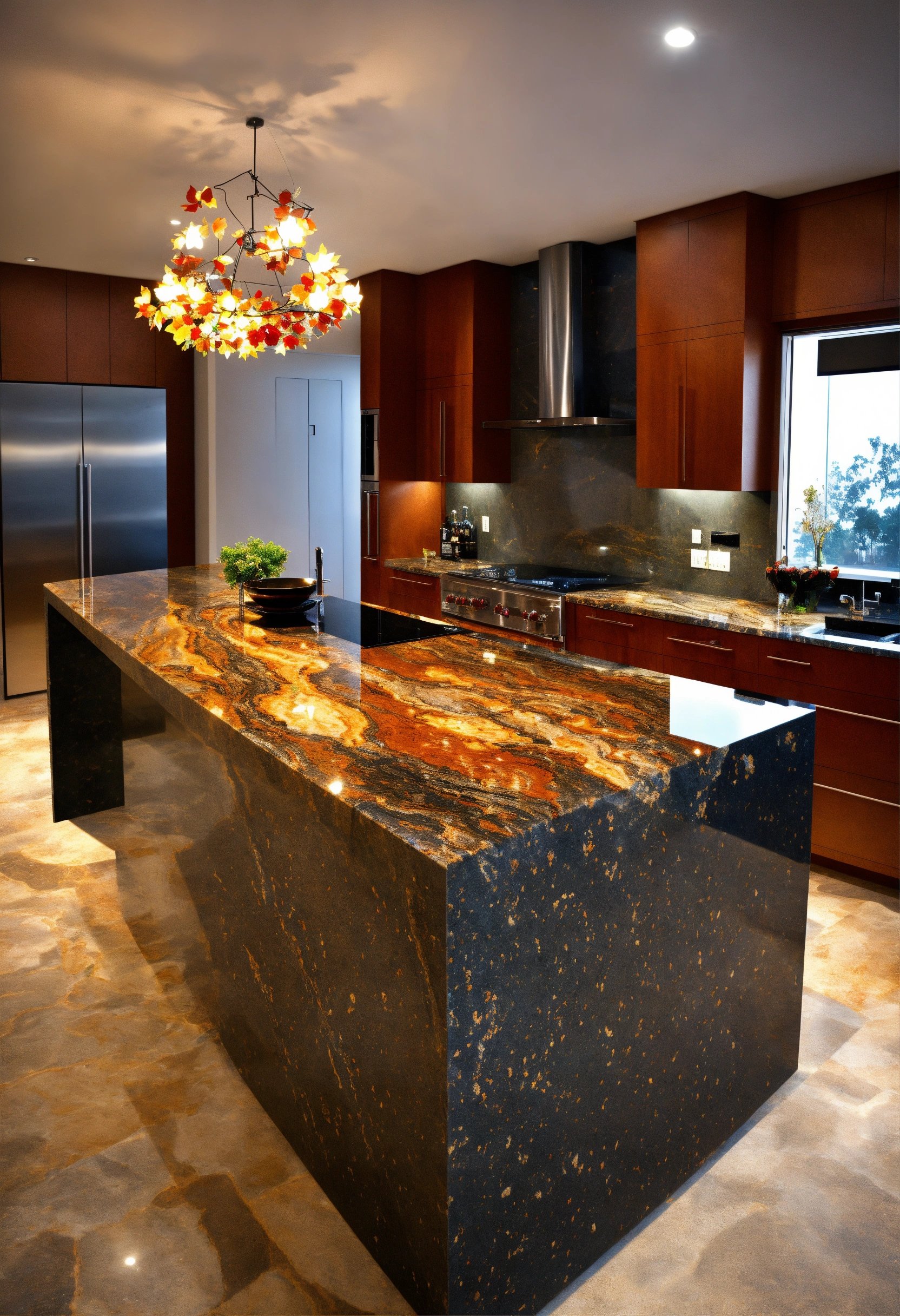 Contemporary kitchen granite island 3D Art (2)